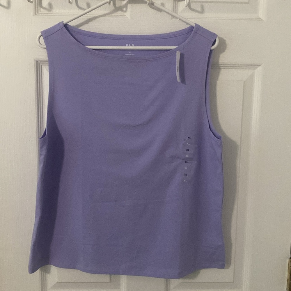 Gap Lavender Sleeveless Women's Top XL 96 cot 4 spandex PTP 20in & stretches NWT - Picture 2 of 9